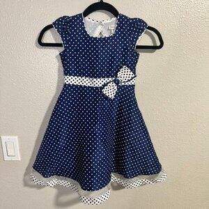 Jona Michelle Blue and White Girls Dress Size 5